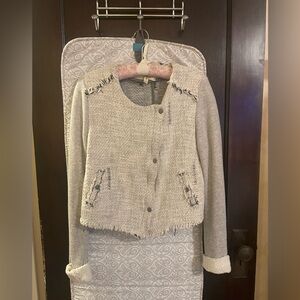 We The Free Tweed Cropped Moto Jacket